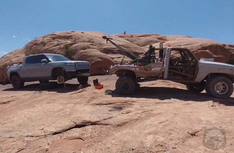 Rivian R1T Goes Up Hell's Gate But Needs A Welding Torch And Rebar To Get Back Out